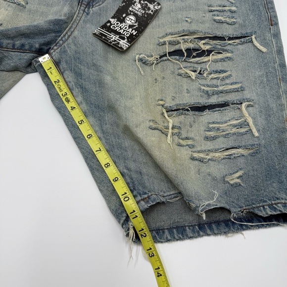 NWT Jordan Craig Men’s Ironbound Lager Blue Distressed Jean Shorts 40 #J3186S - Picture 13 of 13